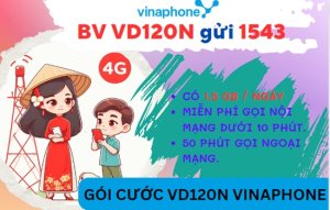 Đăng ký gói cước VD120N Vinaphone chỉ 120k, gọi và online giá rẻ thả ga