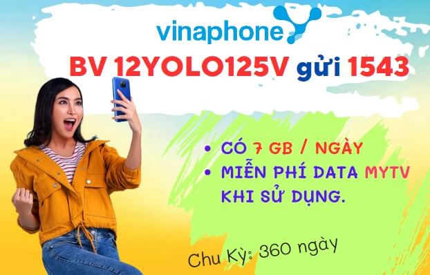 Đăng ký gói cước 12YOLO125V Vinaphone nhận 2.520GB data online thả ga cả năm