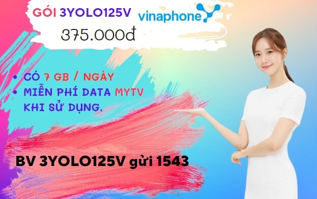 Đăng ký gói cước 3YOLO125V Vinaphone ưu đãi 630GB data dùng 3 tháng 