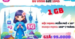 gói cước V99N Vinaphone: có ngay 1GB mỗi tháng, gọi thả ga, dùng 30 ngày